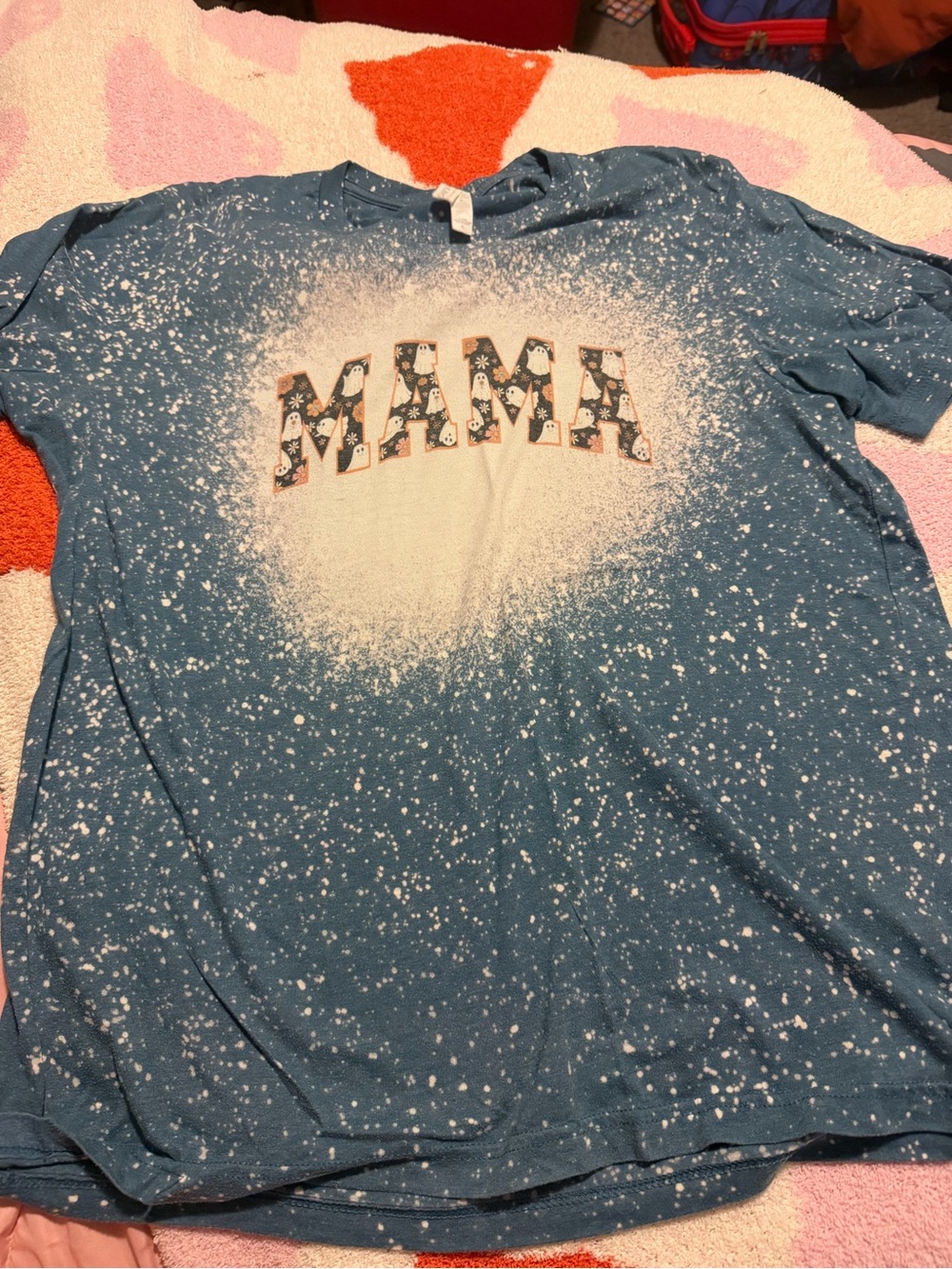 Mama Graphic Bleached Blue  T-Shirt